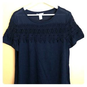 Navy Blue short sleeve top
